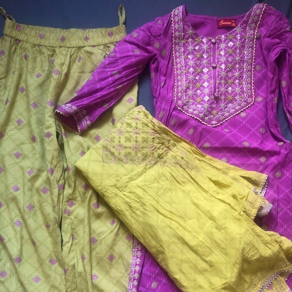 3 PCs set Indian dress comes with salwar, Kurtha and shawl - Picture 1 of 7